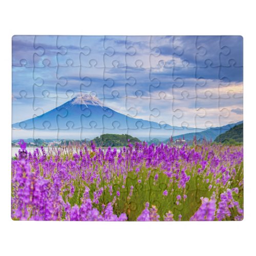 Flowers  Mount Fugi Japan Jigsaw Puzzle