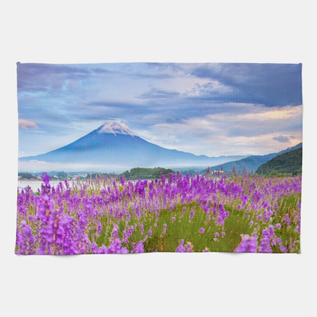 Flowers | Mount Fugi Japan Kitchen Towel (Horizontal)