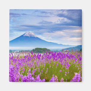 Flowers Mount Fugi Japan Magnet