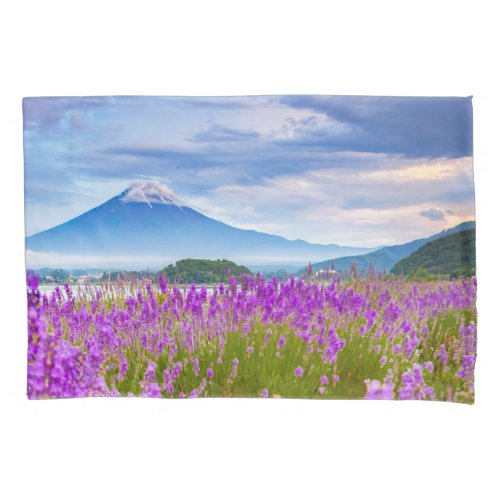 Flowers  Mount Fugi Japan Pillow Case