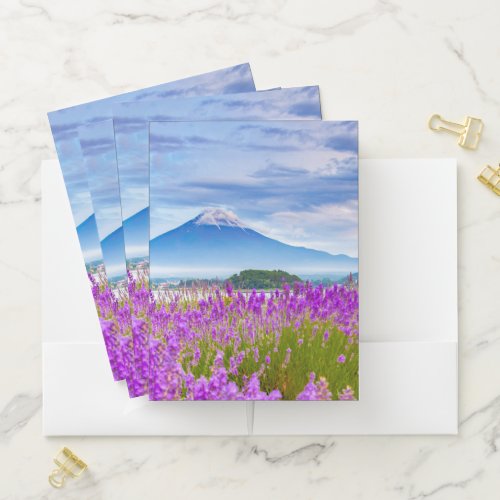 Flowers  Mount Fugi Japan Pocket Folder