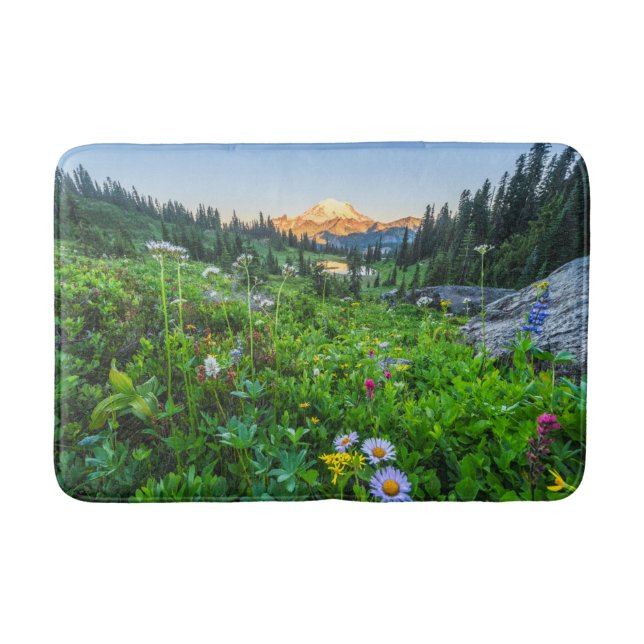 Flowers | Mount Rainier National Park Bath Mat (Front)