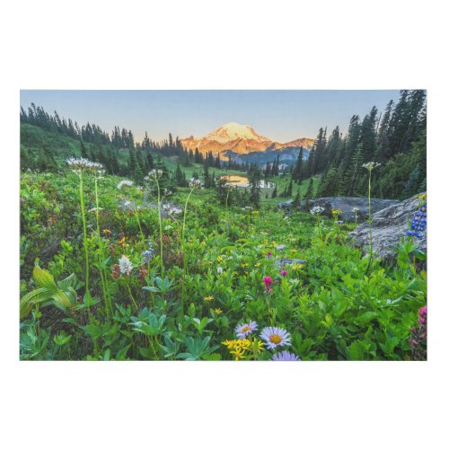 Flowers  Mount Rainier National Park Faux Canvas Print