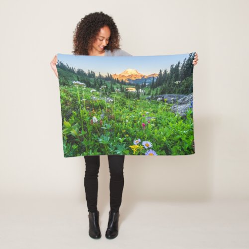 Flowers  Mount Rainier National Park Fleece Blanket