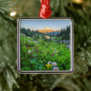 Flowers Mount Rainier National Park Metal Ornament