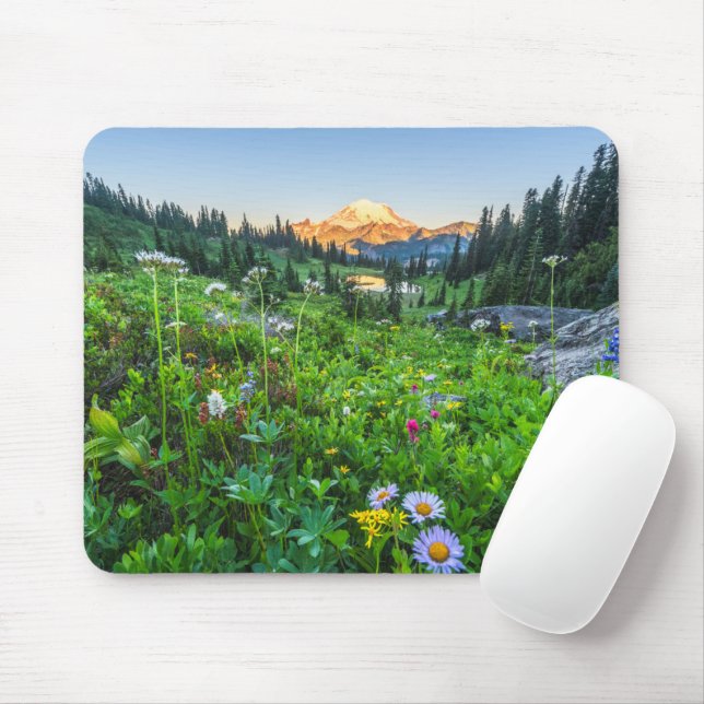 Flowers | Mount Rainier National Park Mouse Pad (With Mouse)