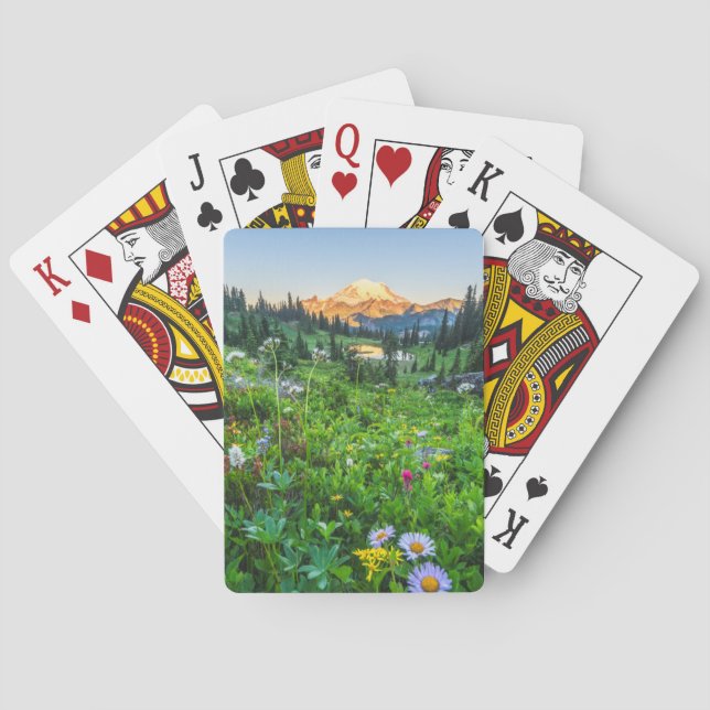 Flowers | Mount Rainier National Park Poker Cards (Back)