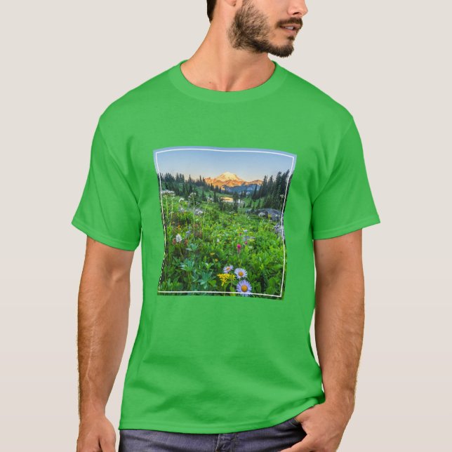 Flowers | Mount Rainier National Park T-Shirt (Front)
