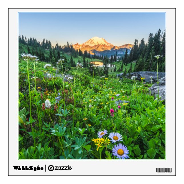 Flowers | Mount Rainier National Park Wall Decal (Front)