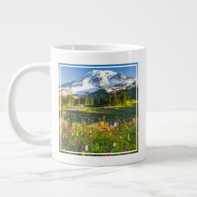 Flowers | Mt. Rainier Wildflowers Giant Coffee Mug (Left)