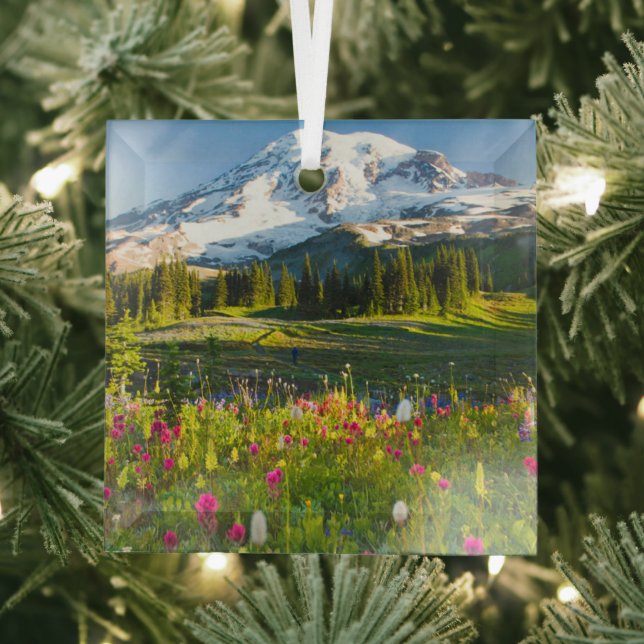 Flowers | Mt. Rainier Wildflowers Glass Ornament (Insitu)