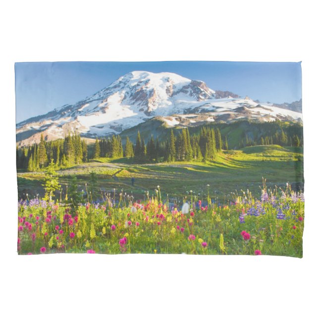 Flowers | Mt. Rainier Wildflowers Pillow Case (Front)