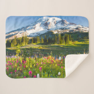 Flowers Mt. Rainier Wildflowers Sherpa Blanket