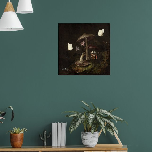 Flowers mushrooms butterflies lizard & Snake Poster (Living Room 1)