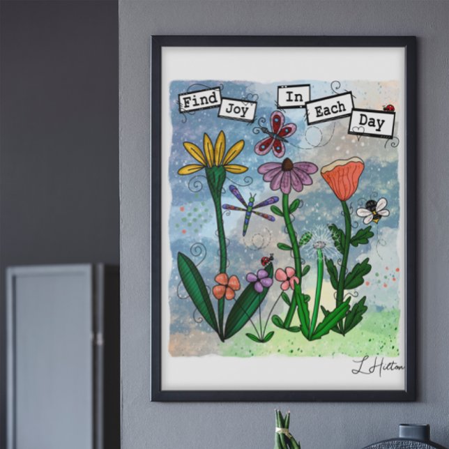 Flowers, Musical Notes and Joy Artwork Poster (Creator Uploaded)