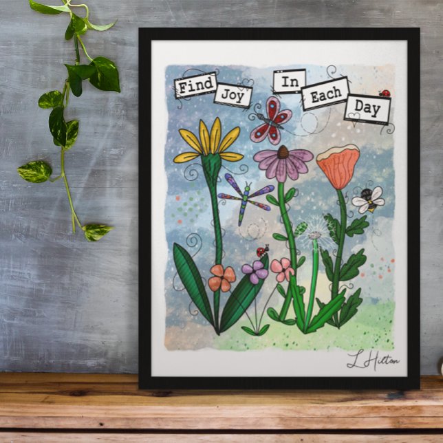 Flowers, Musical Notes and Joy Artwork Poster (Creator Uploaded)