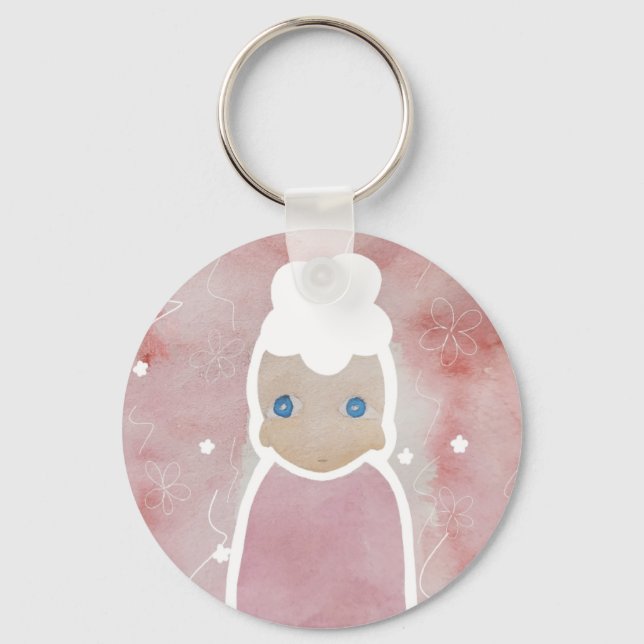 Flowers must be white  keychain (Front)