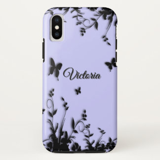 Flowers n Butterflies Blue Personal iPhone X Case