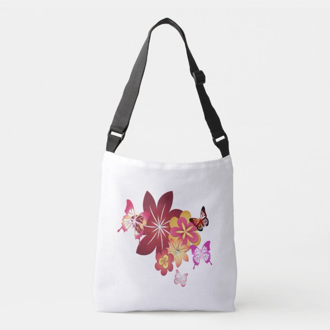 Flowers n Butterflies Crossbody Bag (Front)