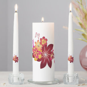 Flowers N Butterflies Unity Candle Set