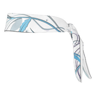 Flowers n Vines Blue Tie Headband