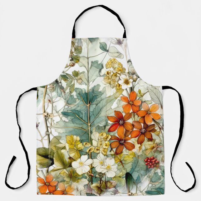 Flowers nature art  apron (Front)
