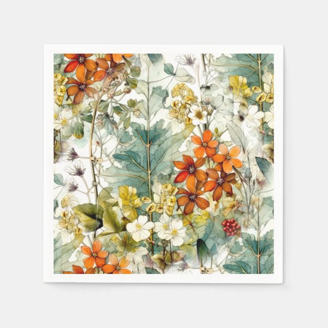 Flowers nature art  napkins (Front)