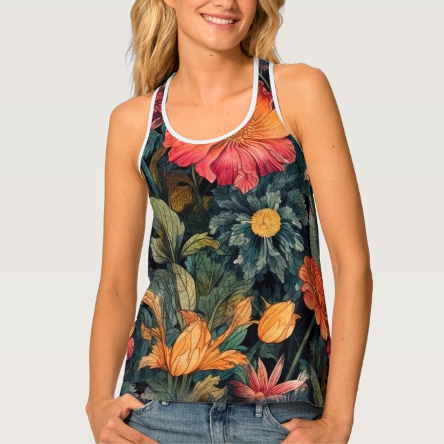 Flowers nature art  tank top (Front)