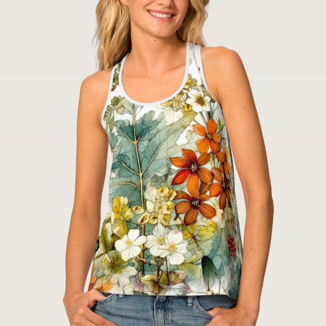 Flowers nature art  tank top (Front)