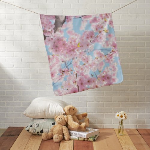 flowers nature pink baby blanket