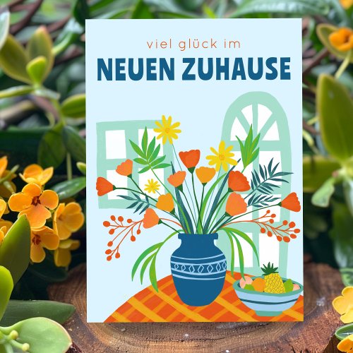 Flowers New House ZUHAUSE congratulations Card