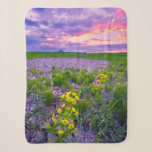 Flowers North Dakota Red River Valley Sherpa Blanket