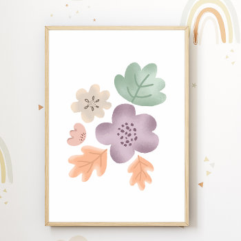 Flowers Nursery Poster Nature Kids Room Decor by Designer_Store_Ger at Zazzle