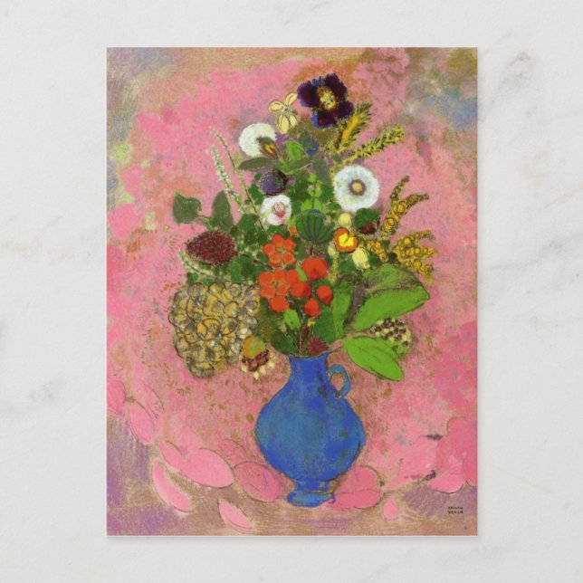 Flowers, Odilon Redon 1905 Floral Painting Postcard (Front)