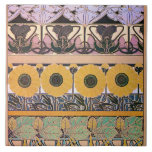 Flowers of Art Nouveau Style, Mucha Ceramic Tile<br><div class="desc">Alphonse Mucha (24 July 1860 – 14 July 1939) was a Czech painter, illustrator and graphic artist, living in Paris during the Art Nouveau period, best known for his distinctly stylized and decorative theatrical posters, particularly those of Sarah Bernhardt. He produced illustrations, advertisements, decorative panels, and designs, which became among...</div>