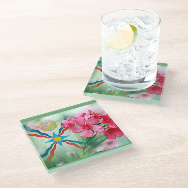 Flowers of Assyria Glass Coaster (Angled)