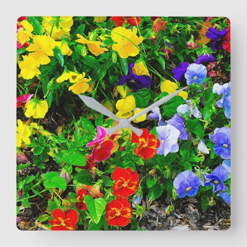 Flowers of Beauty Square Wall Clock