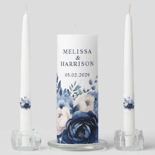 Flowers of Blue  Collection Unity Candle Set