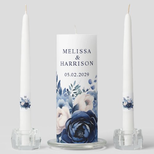 Flowers of Blue  Collection Unity Candle Set