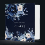 Flowers of Blue Wedding Navy 3 Ring Binder<br><div class="desc">Flowers of Blue Wedding invitation featuring Dark and light blue florals -  Navy</div>