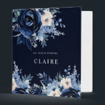 Flowers of Blue Wedding Navy 3 Ring Binder<br><div class="desc">Flowers of Blue Wedding invitation featuring Dark and light blue florals -  Navy</div>