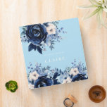 Flowers of Blue Wedding Navy 3 Ring Binder<br><div class="desc">Flowers of Blue Wedding invitation featuring Dark and light blue florals -  Navy</div>