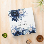 Flowers of Blue Wedding Navy White 3 Ring Binder<br><div class="desc">Flowers of Blue Wedding invitation featuring Dark and light blue florals -  Navy</div>