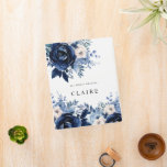Flowers of Blue Wedding Navy White Mini Binder<br><div class="desc">Flowers of Blue Wedding invitation featuring Dark and light blue florals -  Navy</div>