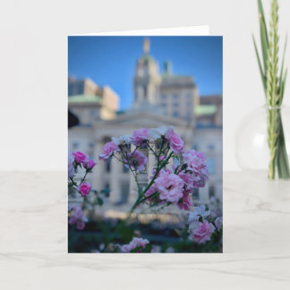 Flowers of Borough Hall in Brooklyn, NY Card