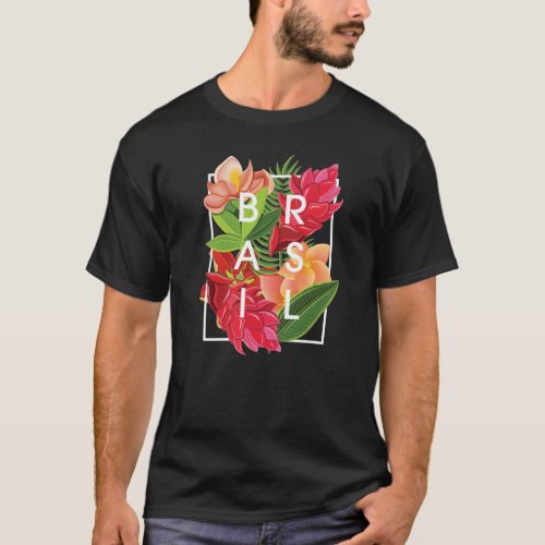 Flowers of Brazil Word Art _ Brazilian Pride T_Shirt