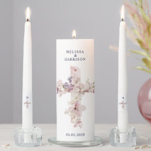 Flowers of Cream and Blush Collection Unity Candle Set