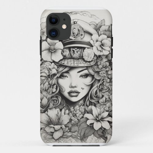 flowers of face iPhone 11 case