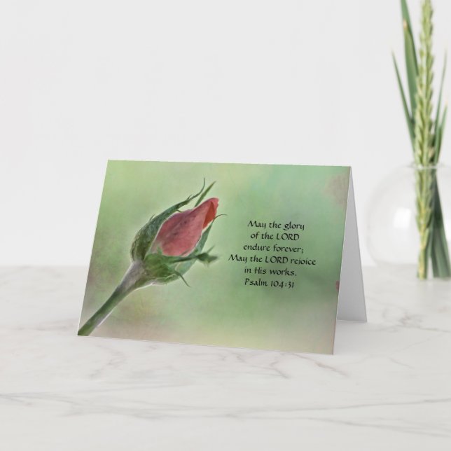 Flowers of Faith Frosted Rose Note Card (Front)
