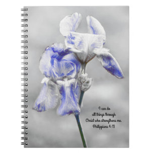 Flowers of Faith Iris Strength Prayer Notebook